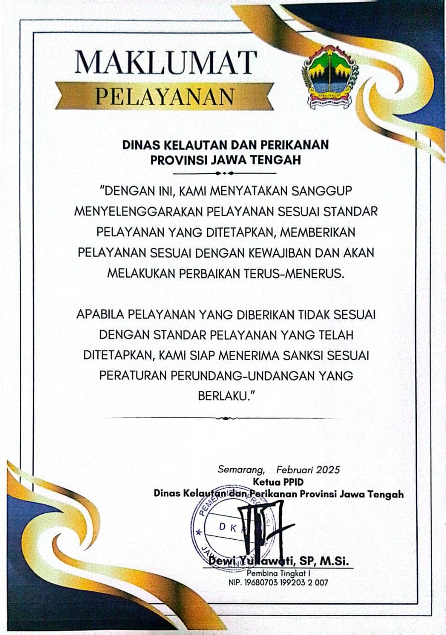 Maklumat Pelayanan Dinas Kelautan dan Perikanan Provinsi Jawa Tengah